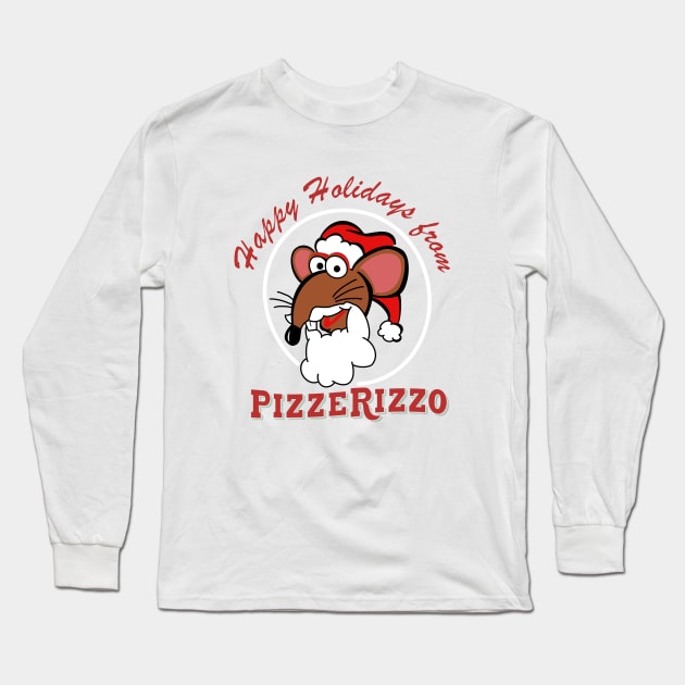 Happy Holidays from PizzeRizzo Long Sleeve T-Shirt by Casey Entertainment Cheese